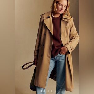 Sezane Scott Trench Coat Camel. - Size 42